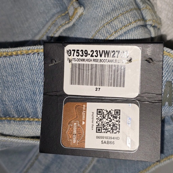 Harley Davidson Women's Bootcut High Rise Denim Jeans Blue Size 27 - Picture 12 of 12